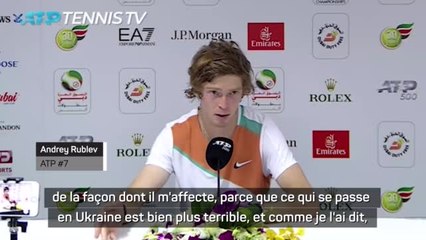 Dubaï - Rublev sur l'invasion russe en Ukraine : "Important d'avoir la paix dans le monde"
