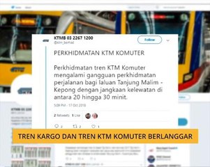 Tren kargo dan tren KTM komuter berlanggar