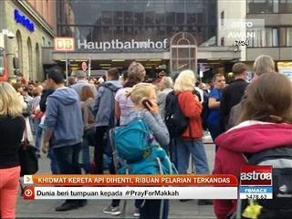 Khidmat kereta api dihenti, ribuan pelarian terkandas