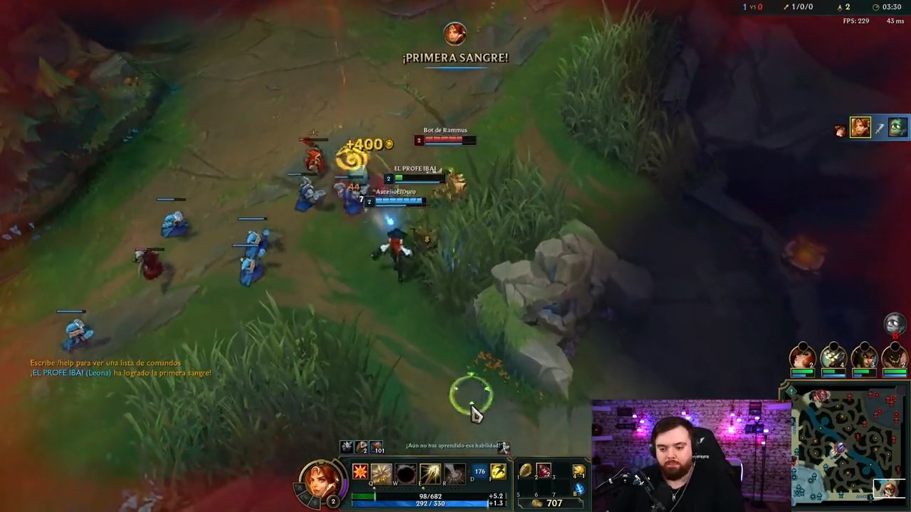 Ibai robándole la primera sangre a Auron (League of Legends)