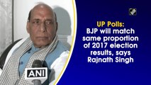 UP Polls: BJP will match same proportion of 2017 election results, says Rajnath Singh