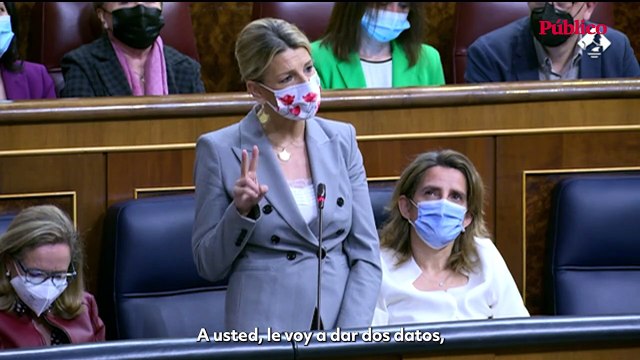 Yolanda Díaz, en la primera sesión de control sin García Egea: Señor Movellán, a usted le voy a dar dos datos