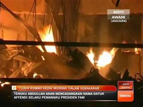 Tujuh rumah kedai di Kuala Nerang musnah dalam kebakaran