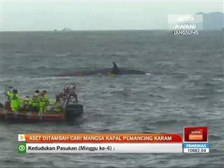 Aset ditambah cari mangsa kapal pemancing karam
