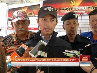 5 daripada 23 mayat mangsa bot karam dikenal pasti