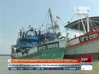 APMM wilayah Sarawak tahan 4 kapal nelayan tanpa permit