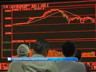 Pasaran saham China dibuka rendah