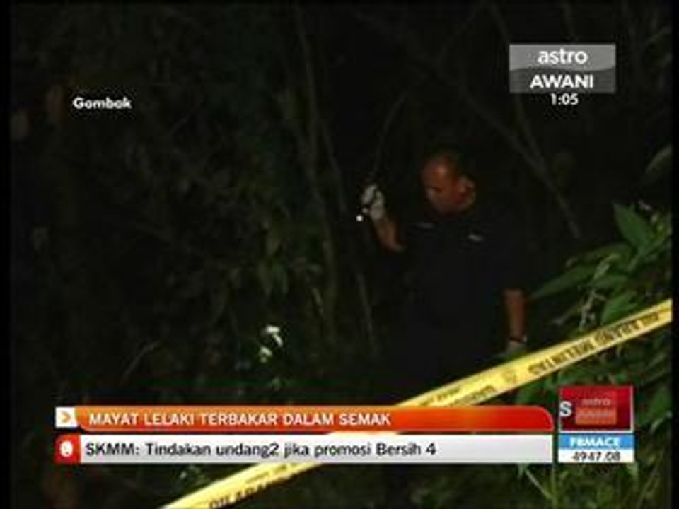 Mayat lelaki terbakar dalam semak