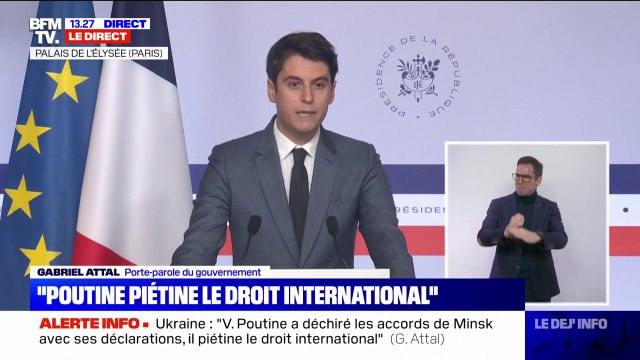 Gabriel Attal: Nous ne reculerons devant aucune sanction pour dissuader la Russie d'une offensive en Ukraine