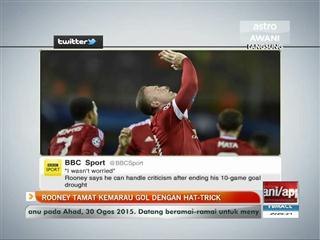 Wayne Rooney tamat kemarau gol dengan hat-trick