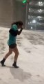 Girls Struggle to Walk in High Heels During Blizzard