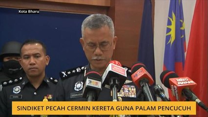 Sindiket pecah cermin kereta guna palam pencucuh