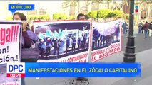 Se registran manifestaciones en el Zócalo de la CDMX