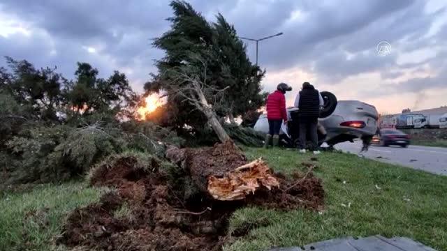 KAHRAMANMARAŞ - Köpeğe çarpmamak için manevra yapan otomobil devrildi