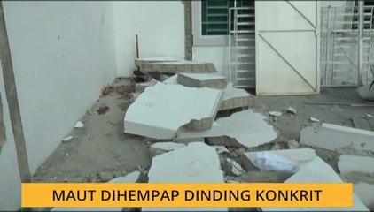 Maut dihempap dinding konkrit