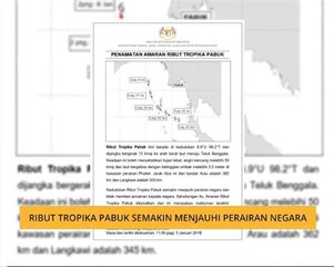 Ribut tropika Pabuk semakin menjauhi perairan negara