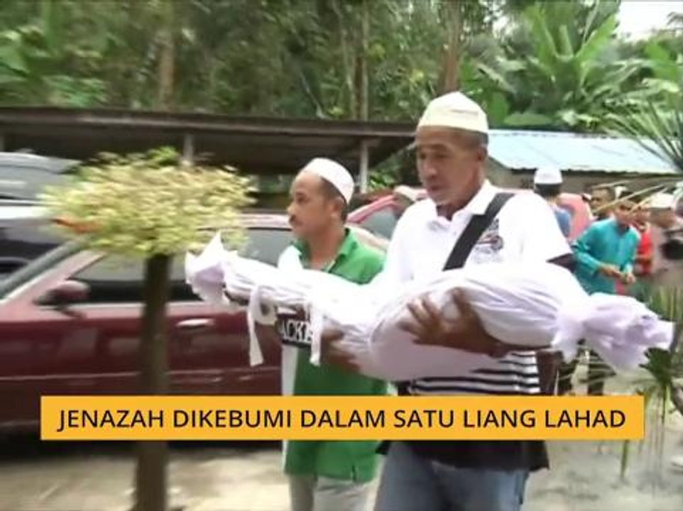 Jenazah tiga beradik mangsa lemas disemadikan dalam satu liang lahad