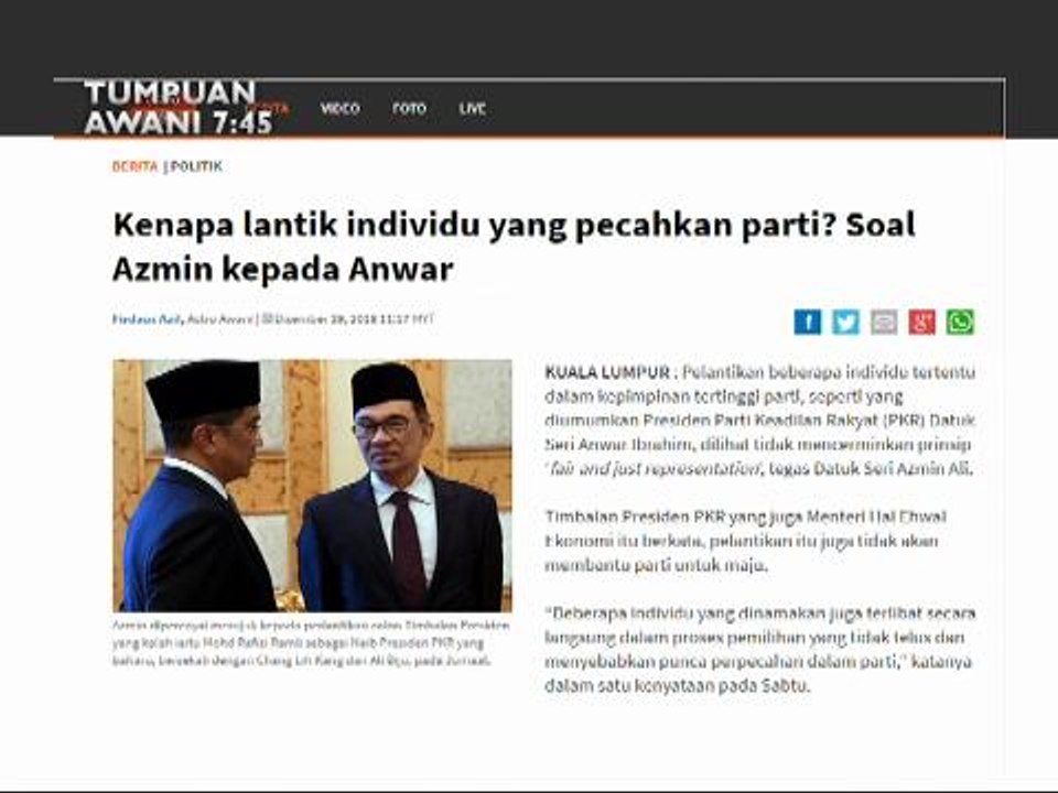 Tumpuan AWANI 7.45: Gempa gegarkan selatan Filipina & Azmin persoal Anwar lantik MPP baharu