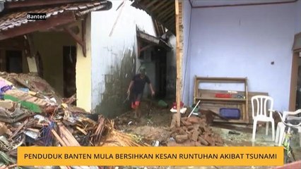 Penduduk Banten mula bersihkan kesan runtuhan akibat tsunami