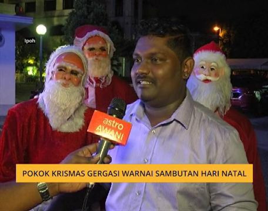 Pokok krismas gergasi warnai sambutan Hari Natal