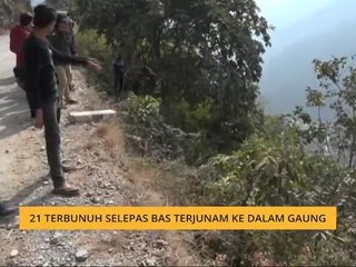 21 terbunuh selepas bas terjunam ke dalam gaung