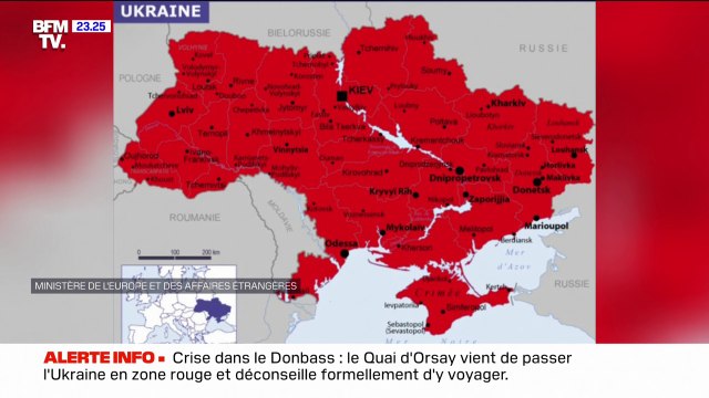 Le Quai d'Orsay vient de passer l'Ukraine en rouge et invite les ressortissants français à quitter le pays sans délai