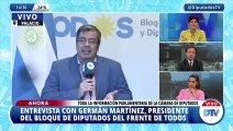 El nuevo jefe de bloque del Frente de Todos, Germán Martínez, adelantó que la semana que viene habrá una reunión de trabajo para definir las comisiones