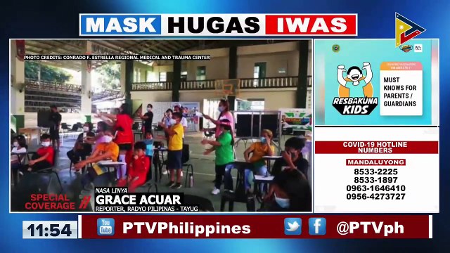 Kauna-unahang Ragsak Outreach Resbakuna Kids Program para sa mga edad 5-11 sa Conrado F. Estrella Regional Medical and Trauma Center, naging matagumpay