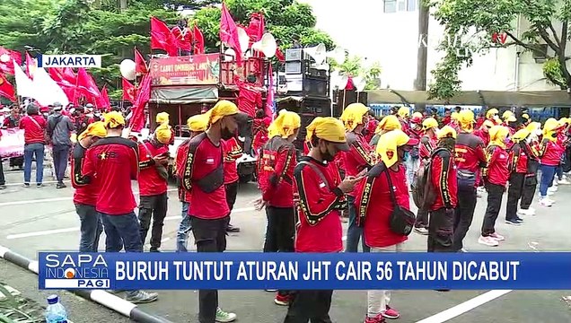Aksi Unjuk Rasa Ratusan Buruh Tolak Permenaker 2/2022, di Depan Kantor BPJS Ketenagakerjaan Bekasi