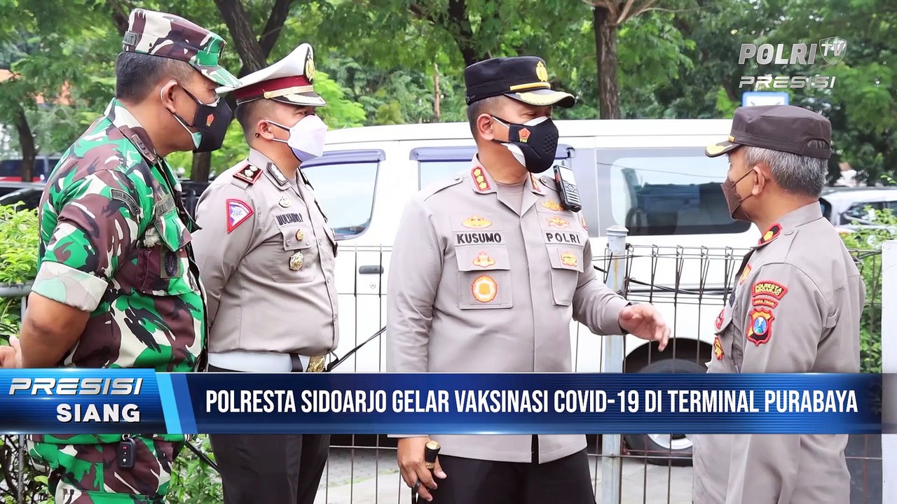 Polrestas Sidoarjo  Gelar Vaksinasi Booster di Terminal Purabaya Bungursih