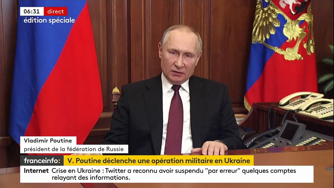 Vladimir Poutine a lancé cette nuit une vaste opération militaire en Ukraine - Des explosions entendues dans plusieurs villes
