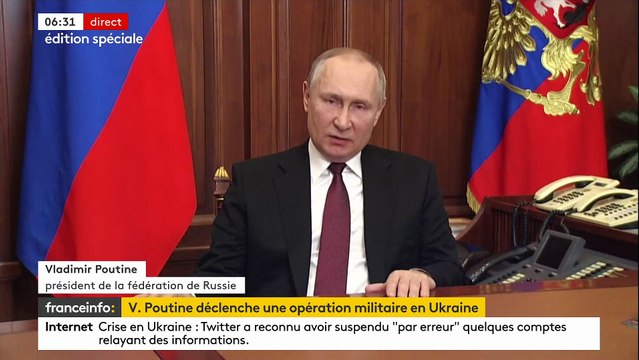 Vladimir Poutine a lancé cette nuit une vaste opération militaire en Ukraine - Des explosions entendues dans plusieurs villes