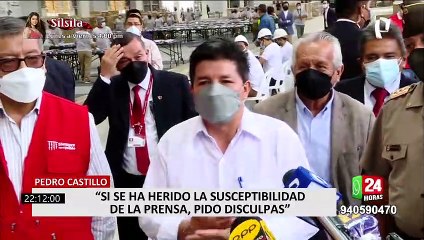 Presidente Pedro Castillo intentó ofrecer disculpas a los periodistas tras sus expresiones
