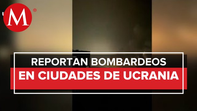 Calles iluminadas por proyectiles; videos revelan primeros explosiones en Ucrania