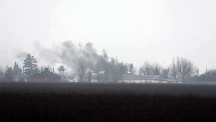 Fires burn at Ukraine's Mariupol airport after Russia announced military actions