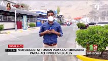 Chorrillos: Repartidores realizan maniobras peligrosas en la playa La Herradura