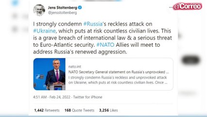 Rusia lanza la guerra contra Ucrania y recibe la condena internacional