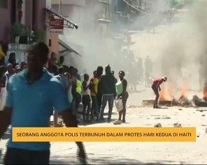 Seorang anggota polis terbunuh dalam protes hari kedua di Haiti