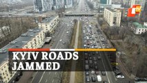 Russia-Ukraine Conflict: Heavy Traffic Jam On Roads Of Kyiv