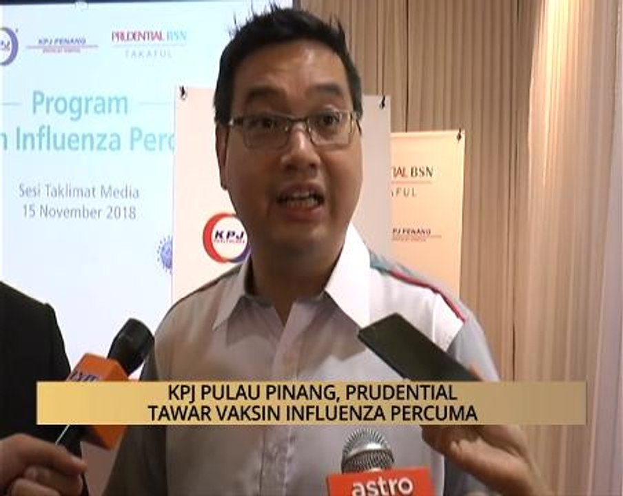 AWANI -  Pulau Pinang: KPJ Pulau Pinang, Prudential tawar vaksin Influenza percuma