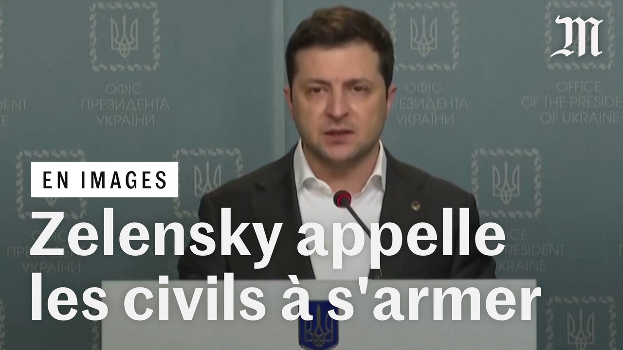 Guerre en Ukraine : le président Zelensky appelle les citoyens à se battre et promet des armes