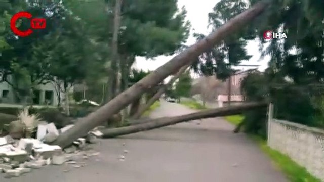Hatay’da fırtına çatıları uçurdu ağaçları kökünden söktü