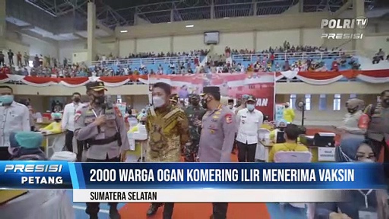 Tinjau Vaksinasi Se-Indonesia, Kapolri Dorong Percepatan Target Dosis Dua dan Booster di GOR Kajang, Kayu Agung, Sumsel