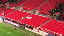 Luton Town fans celebrate at Stoke City