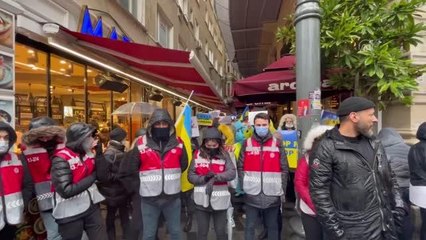 Son dakika haberi: İstanbul'da yaşayan Ukraynalılardan Rusya'nın askeri müdahalesine protesto