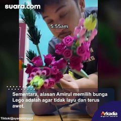 Pria ini Bikin Buket Bunga Dari Lego untuk Pacarnya