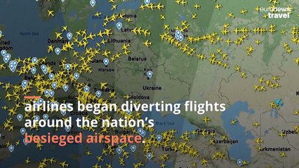 Ukraine closes its airspace to commercial flights as the country is declared a 'conflict zone'