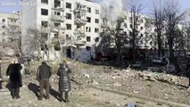 Apartment building bombed in Chuhuiv, Ukraine as Russians advance