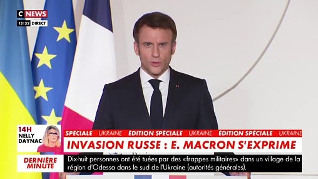 Opération militaire en Ukraine - Revoir l'allocution du Président Emmanuel Macron aux Français: Les événements de cette nuit sont un tournant dans l'histoire de l'Europe et de notre pays - VIDEO