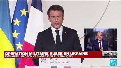REPLAY - Emmanuel Macron s'exprime sur l'opération militaire russe en Ukraine
